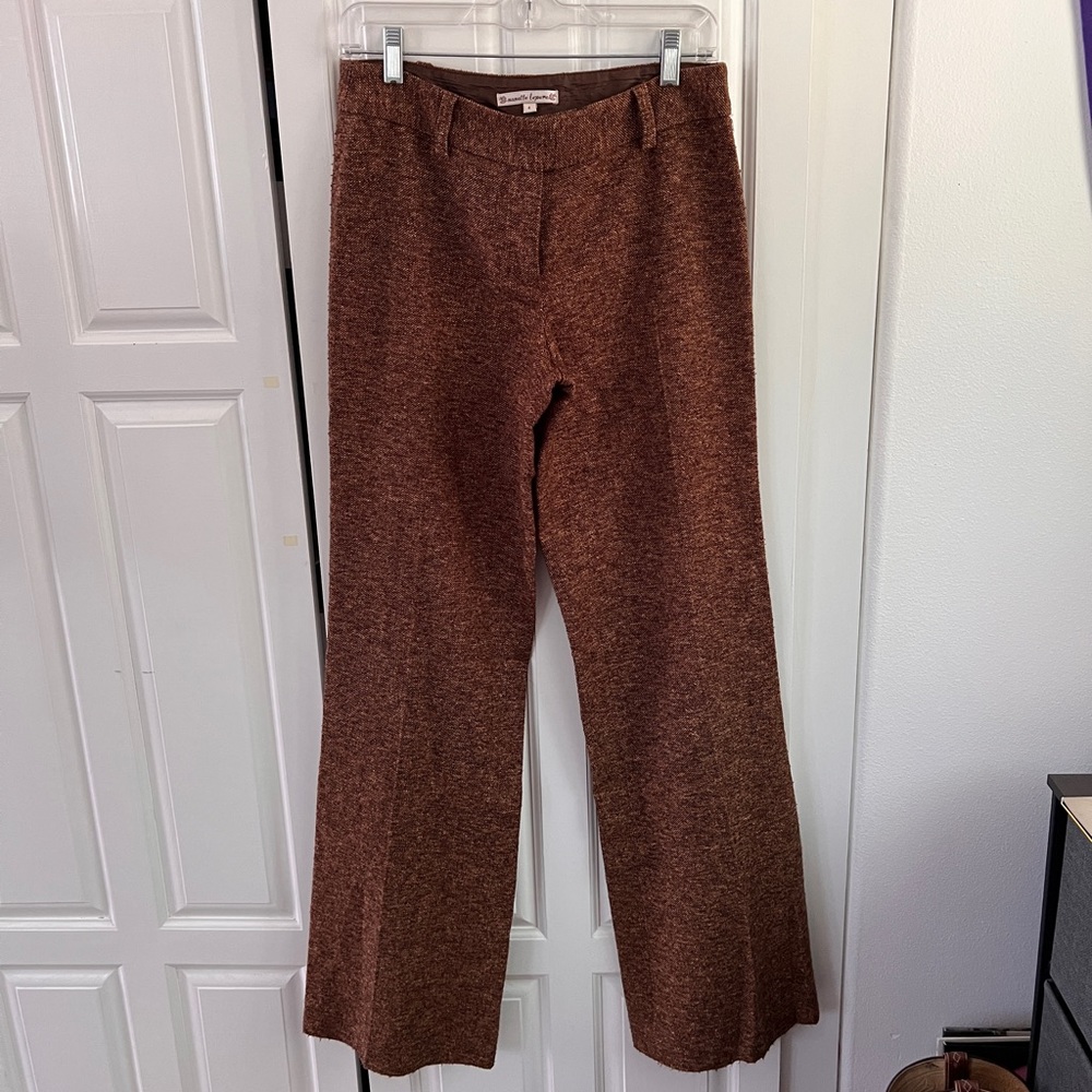 Nanette Lepore Brown Tweed Trouser Pants